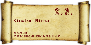 Kindler Minna névjegykártya